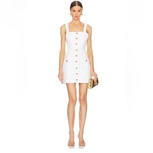 Amanda Uprichard Archie Mini Dress in Kerrigan White Tweed - NWT XS